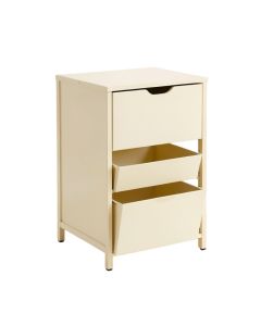 Cove Crest Freestanding Pull-Out Hamper Cabinet - Cream