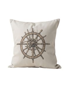 Laisha Ship Wheel Print Square Cotton Pillow Cover & Insert (synthetic illustration; no displayed measurements)