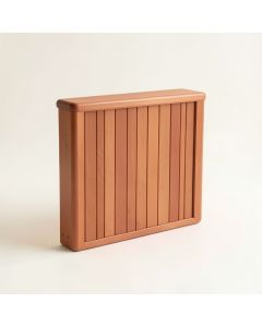 Dawn Crest Narrow Outdoor Storage Bench - Terracotta (synthetic illustration; no displayed measurements)