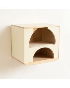 Wren Crest Wall-Mounted Cat Perch - Cream (synthetic illustration; no displayed measurements)