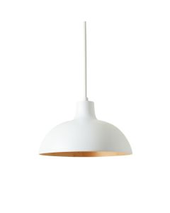 Cliff Brook Pendant Light Suspended From One Plain Cable - White (synthetic illustration; no displayed measurements)