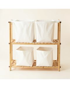Juniper Crossing Laundry Sorting Station With Plain Removable Bags - White (synthetic illustration; no displayed measurements)