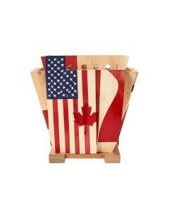 Stained American Flag Canadian Flag 10 Piece Cornhole Set