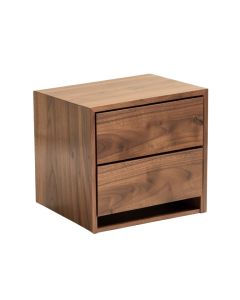 Mcree 2 - Drawer Solid Wood Nightstand In Walnut (synthetic illustration; no displayed measurements)