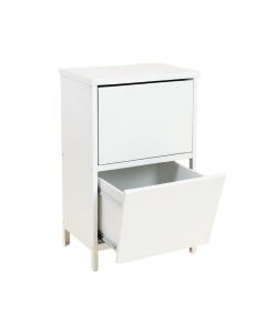 Aspen Branch Freestanding Pull-Out Hamper Cabinet - White (synthetic illustration; no displayed measurements)