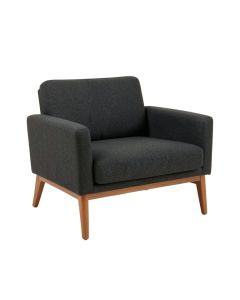 Ergenekon Mid-Century Modern Dark Grey Fabric Upholstered Loveseat (synthetic illustration; no displayed measurements)