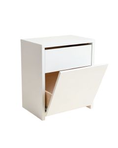 Clay Bridge Freestanding Pull-Out Hamper Cabinet - White (synthetic illustration; no displayed measurements)