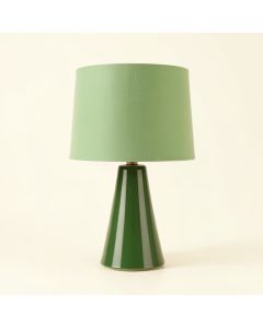 Willow Bridge Table Lamp With A Plain Fabric Shade - Green (synthetic illustration; no displayed measurements)
