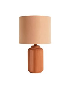 Rowan Dale Table Lamp With A Plain Fabric Shade - Terracotta