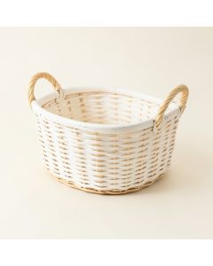 Moss Crest Empty Storage Basket - White (synthetic illustration; no displayed measurements)