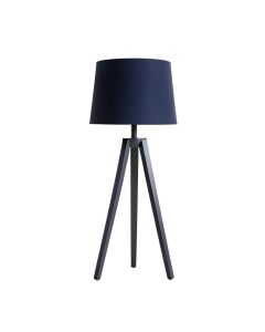 Summit Crest Floor Lamp With A Plain Fabric Shade - Navy