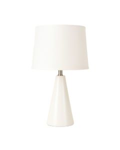 Ash Arc Table Lamp With A Plain Fabric Shade