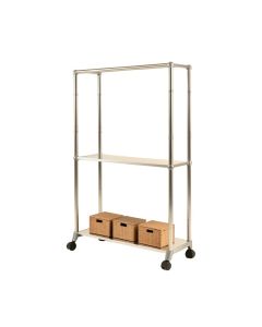 Middle Village 68.5 '' 2-Rod Adjustable Garment Rack With Shelf & Storage Boxes