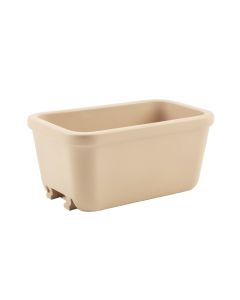 Cedar Crest Empty Railing Planter With Integral Brackets - Beige (synthetic illustration; no displayed measurements)