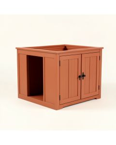 Meadow Field Empty Furniture-Style Litter Enclosure - Terracotta (synthetic illustration; no displayed measurements)