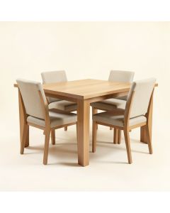 Alythia Butterfly Leaf Rubberwood Solid Wood Dining Set (synthetic illustration; no displayed measurements)
