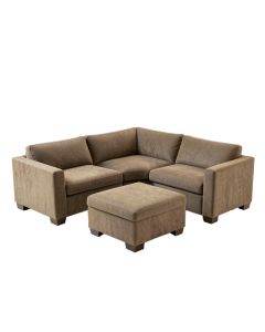 Lovica 132 '' Wide Microfiber/Microsuede Left Hand Facing Modular Corner Sectional With Ottoman