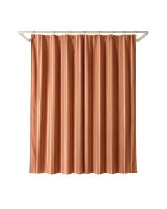 Shore Branch Shower Curtain Hanging Flat From A Plain Rod - Terracotta (synthetic illustration; no displayed measurements)