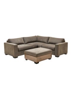 Agenor 142 '' Wide Microfiber/Microsuede Left Hand Facing Modular Sectional With Ottoman