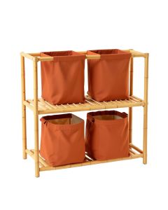 River Bluff Laundry Sorting Station With Plain Removable Bags - Terracotta (synthetic illustration; no displayed measurements)