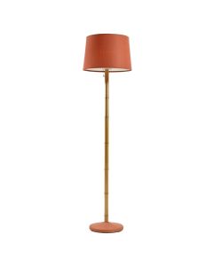 Alder Bluff Floor Lamp With A Plain Fabric Shade - Terracotta (synthetic illustration; no displayed measurements)