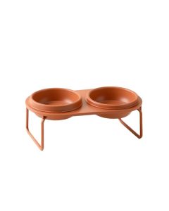 Juniper Falls Pet Feeding Stand With Two Plain Empty Bowls - Terracotta