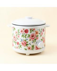 Narita 1.5 Qt . Electric Floral Patterned Slow Cooker (synthetic illustration; no displayed measurements)