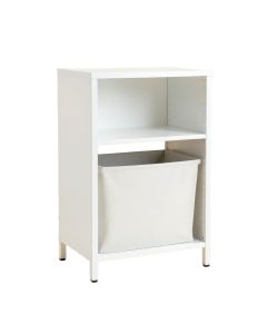 Elm Crest Freestanding Pull-Out Hamper Cabinet - White