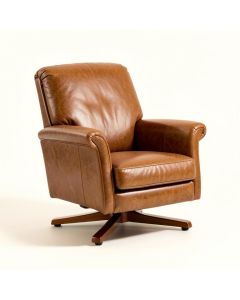 Ethridge 44 '' Wide Top Grain Leather Club Chair (synthetic illustration; no displayed measurements)