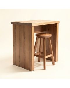 Solid Wood Counter & Bar Stool (synthetic illustration; no displayed measurements)