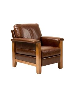 Luigi 48 '' Wide Top Grain Leather Armchair (synthetic illustration; no displayed measurements)