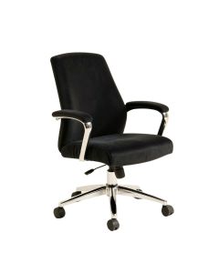 M64 Flock Office Chair , In Velvet In , Chrome