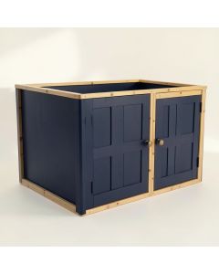 Rowan Edge Empty Furniture-Style Litter Enclosure - Navy (synthetic illustration; no displayed measurements)