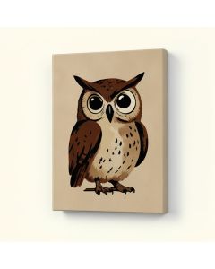 Abstract Owl Graphic Art On Wrapped Canvas (synthetic illustration; no displayed measurements)