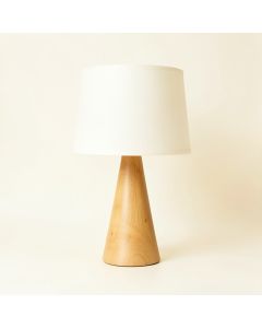 Birch Crest Table Lamp With A Plain Fabric Shade - Ivory (synthetic illustration; no displayed measurements)