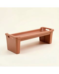Cliff Bluff Narrow Outdoor Storage Bench - Terracotta (synthetic illustration; no displayed measurements)