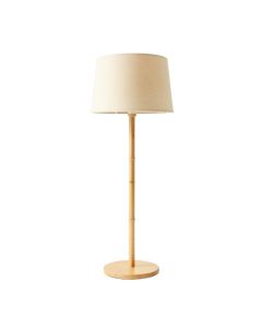 Cove Dell Floor Lamp With A Plain Fabric Shade - Beige