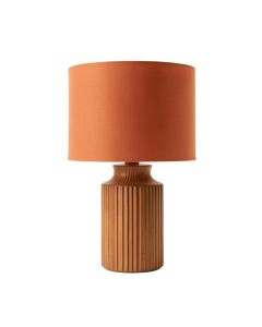Fern Dale Table Lamp With A Plain Fabric Shade - Terracotta