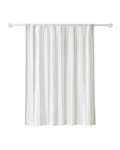 River Brook Shower Curtain Hanging Flat From A Plain Rod - White (synthetic illustration; no displayed measurements)