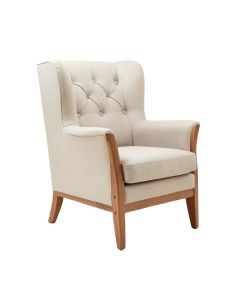 Dowty 36 '' Wide Tufted Linen Wingback Chair (synthetic illustration; no displayed measurements)