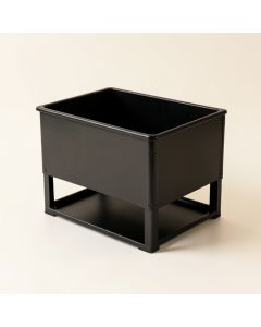 Meadow Arc Empty Raised Planter - Black (synthetic illustration; no displayed measurements)