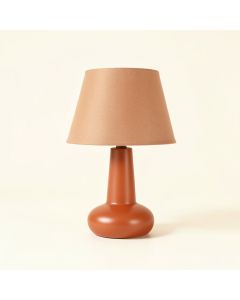Pine Crossing Table Lamp With A Plain Fabric Shade - Terracotta (synthetic illustration; no displayed measurements)