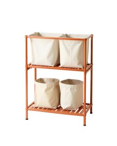 Ridge Crossing Laundry Sorting Station With Plain Removable Bags - Terracotta
