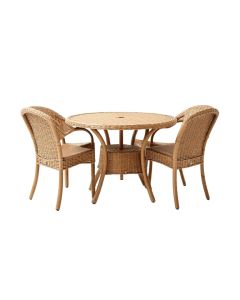 Jackson Heights Outdoor Wicker Foldable 3 Piece Bistro Set