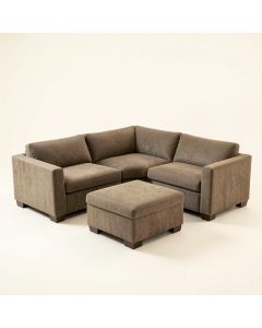 Lovica 132 '' Wide Microfiber/Microsuede Left Hand Facing Modular Corner Sectional With Ottoman (synthetic illustration; no displayed measurements)