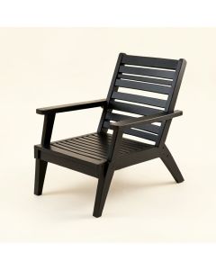 Slate Bend Outdoor Lounge Chair - Black (synthetic illustration; no displayed measurements)