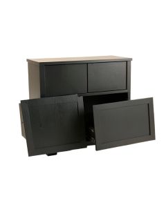 Ash Brook Freestanding Pull-Out Hamper Cabinet - Black (synthetic illustration; no displayed measurements)