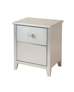 Dolo 1 - Drawer Solid Wood Nightstand In Silver (synthetic illustration; no displayed measurements)