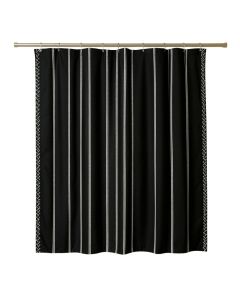 Spruce Crossing Shower Curtain Hanging Flat From A Plain Rod - Black (synthetic illustration; no displayed measurements)