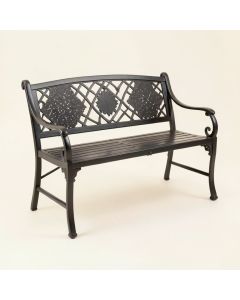 Sunflower Iron Garden Bench (synthetic illustration; no displayed measurements)